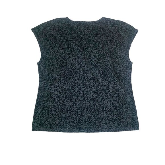 Ann Taylor Deep V Sleeveless Leopard Print Black Plus Size XXL Top - Picture 2 of 4